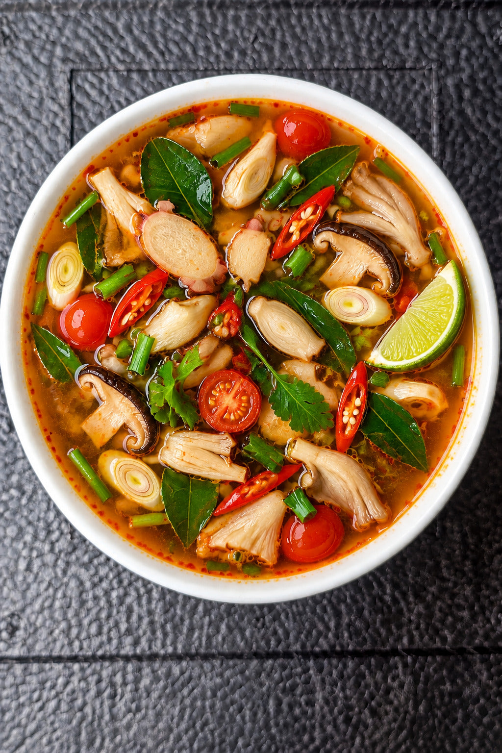 Sopa Tom Yum de verduras y setas